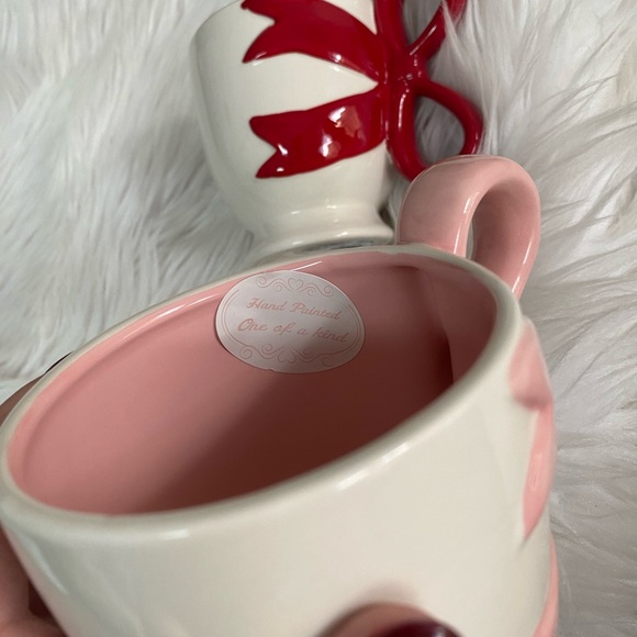 🎀 Bow Mugs | Christmas | Pink & Red | Set of 2 - Picture 9 of 9